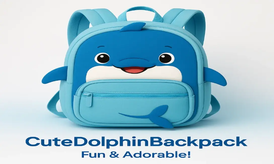 超萌可愛海豚兒童防水背包！大容量附飯盒鉛筆盒，開學必備書包