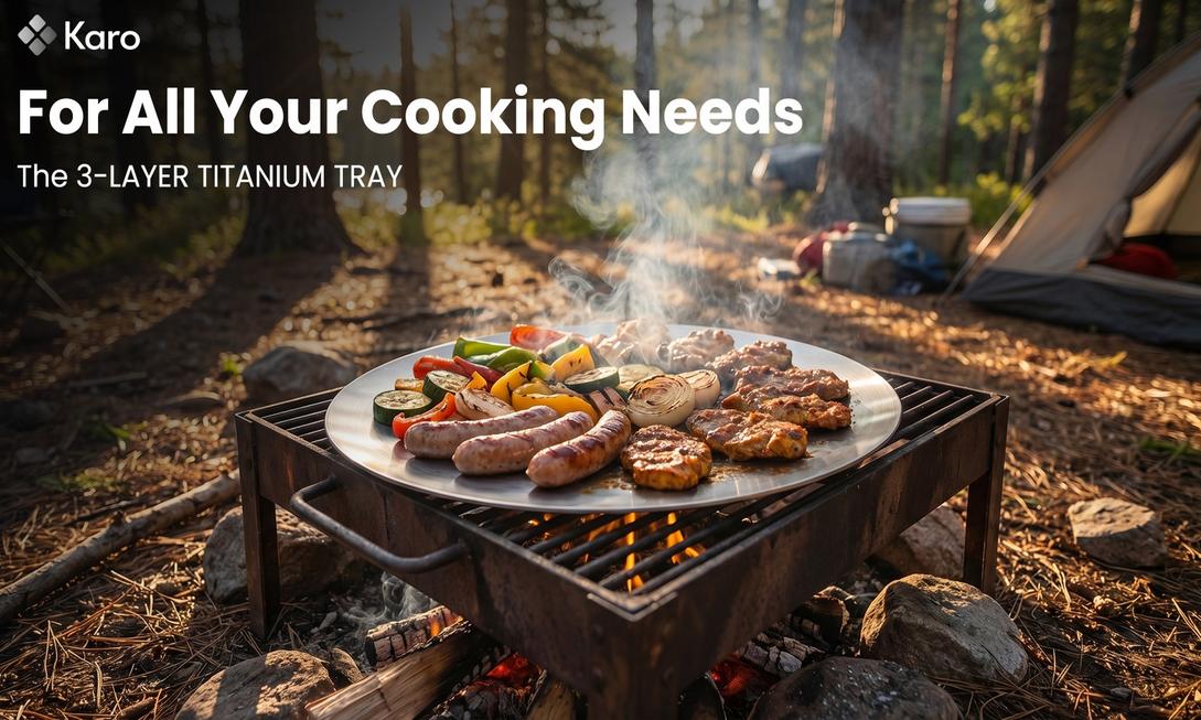 Karo三層鈦托盤：一盤搞定所有烹飪，輕盈耐熱廚房野營必備！
