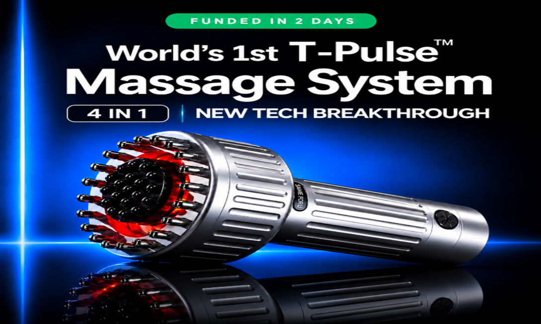 告別肩頸僵硬！T-Pulse世界首創T型4合1加熱脈衝按摩器