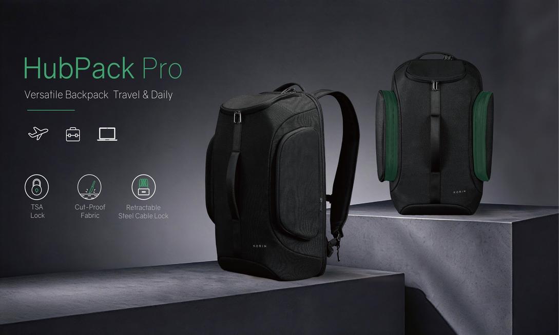 HubPack Pro防盜旅行背包：防割鎖定設計，一台搞定出差與日常